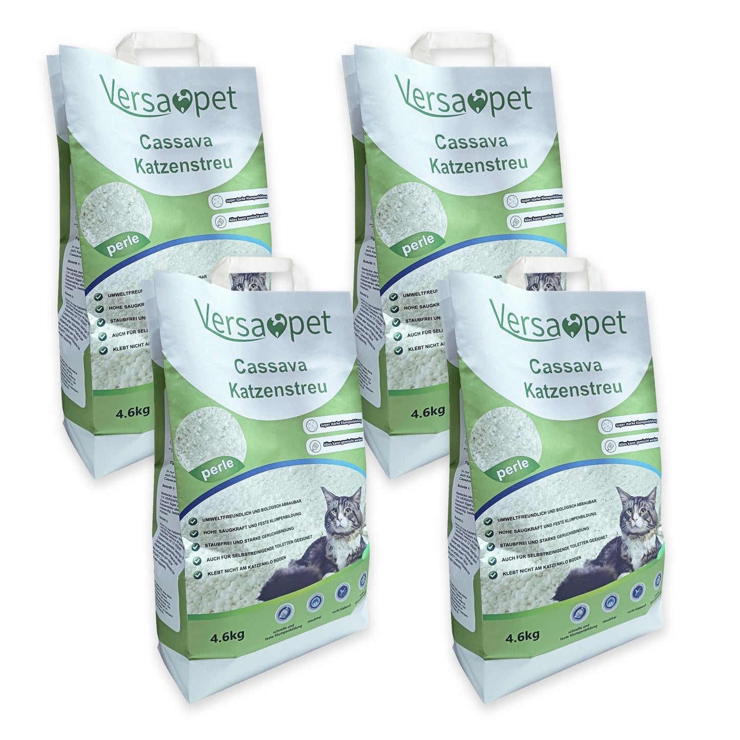 Versapet CASSAVA Katzenstreu klumpend Klumpstreu 4 x 4,6 kg Maniok
