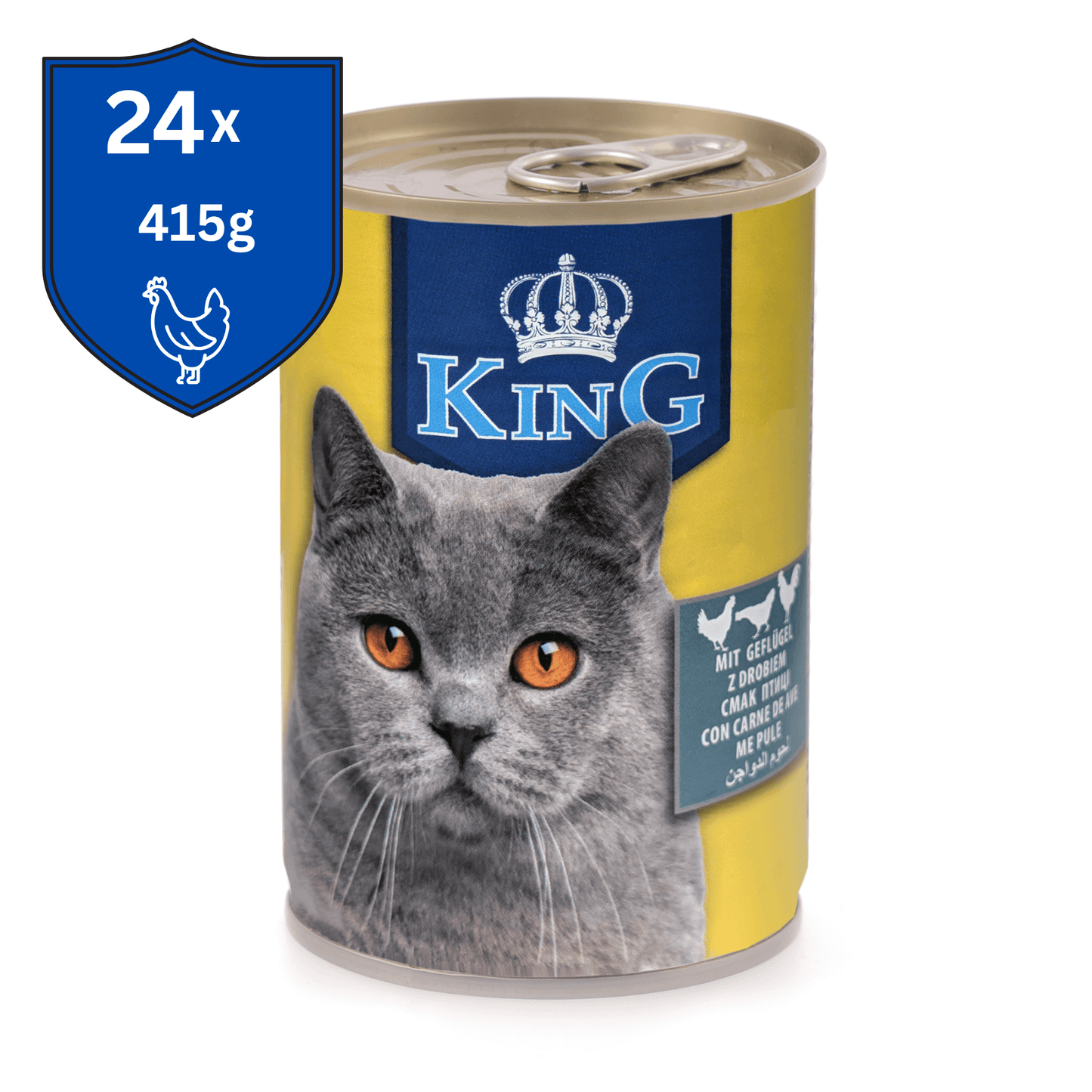 24 x 415g King Pet Food Geflügel Katzen Nassfutter