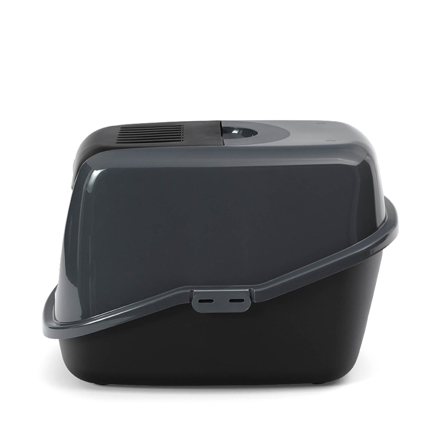 PeeWee EcoHus Katzenklo Anthrazit-Schwarz – Starterpaket mit Haube & 3 kg Holzpellets