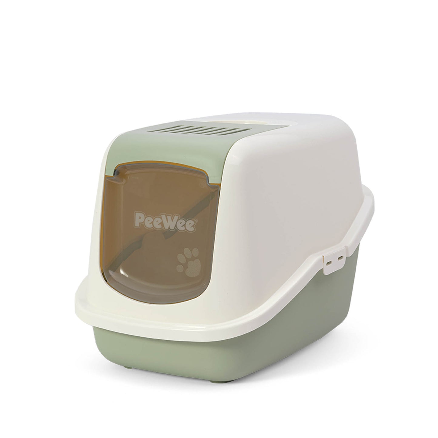 PeeWee EcoHus Katzenklo Salbeigrün – Starterpaket mit Haube & 3 kg Holzpellets