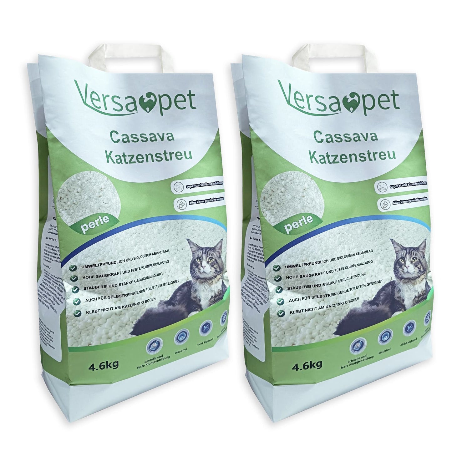 Versapet CASSAVA Katzenstreu klumpend Klumpstreu 2 x 4,6 kg Maniok