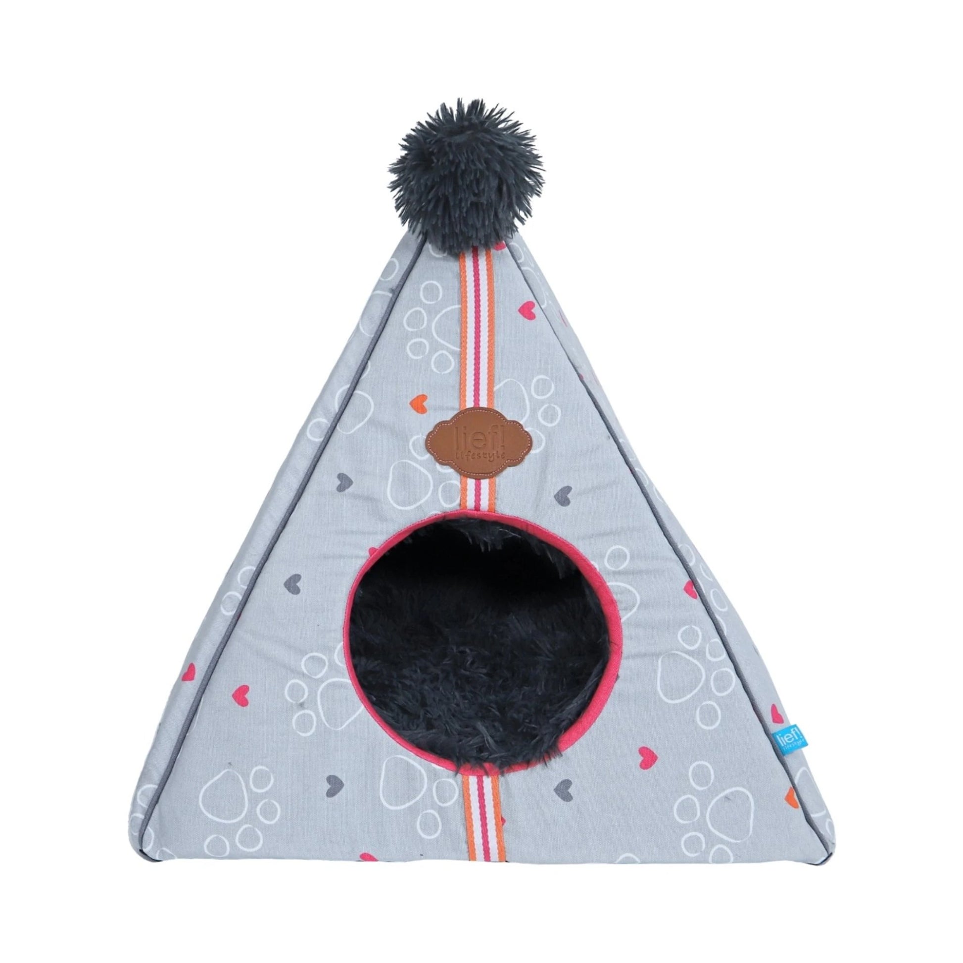 Lief! Tipi Hundehütte / Katzenhöhle 50x50 cm – gemütliches Plüsch-Zelt für kleine Hunde und Katzen