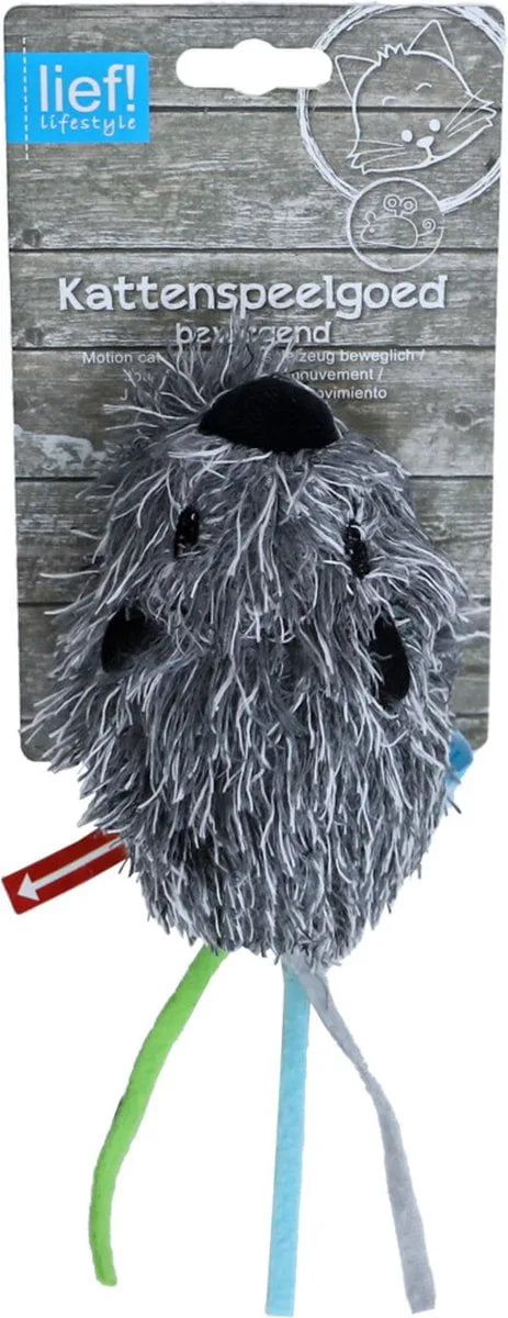 Lief Katzenspielzeug Bibbermaus 18 cm, zufällige Farbe– Vibrierende Plüschmaus für Katzen