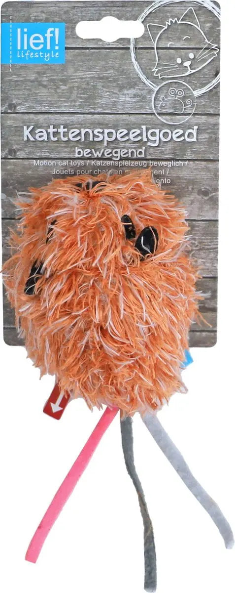 Lief Katzenspielzeug Bibbermaus 18 cm, zufällige Farbe– Vibrierende Plüschmaus für Katzen