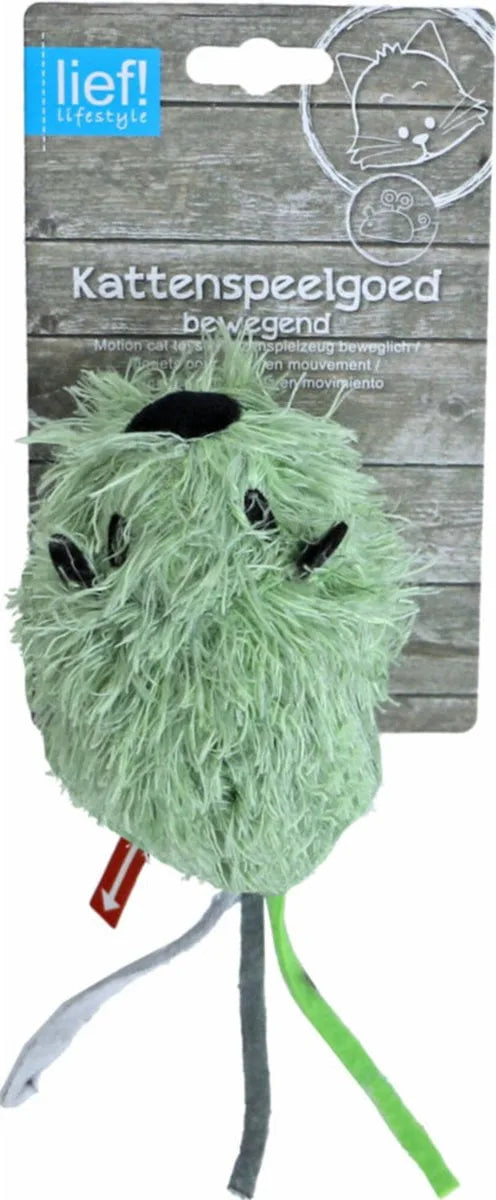 Lief Katzenspielzeug Bibbermaus 18 cm, zufällige Farbe– Vibrierende Plüschmaus für Katzen