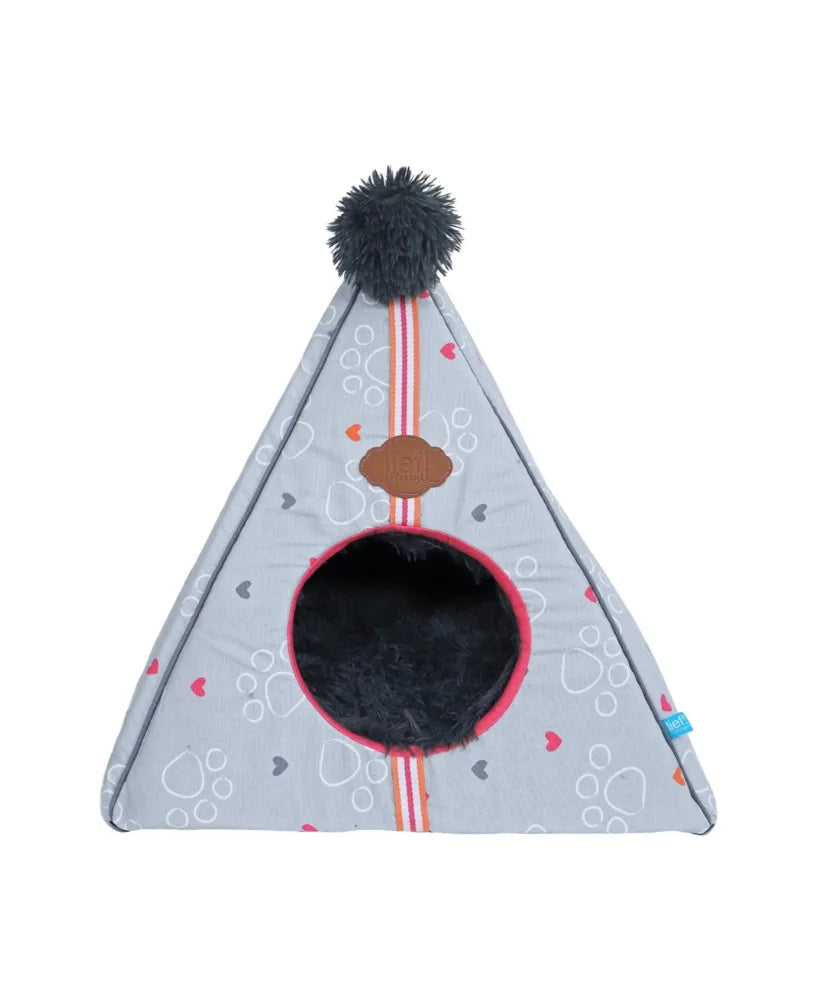Lief! Tipi Hundehütte / Katzenhöhle 50x50 cm – gemütliches Plüsch-Zelt für kleine Hunde und Katzen