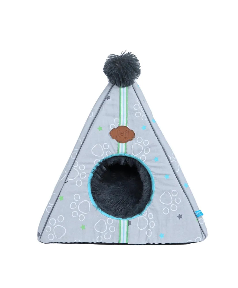 Lief! Tipi Hundehütte / Katzenhöhle – 50x50 cm – gemütliches Häuschen für kleine Hunde & Katzen