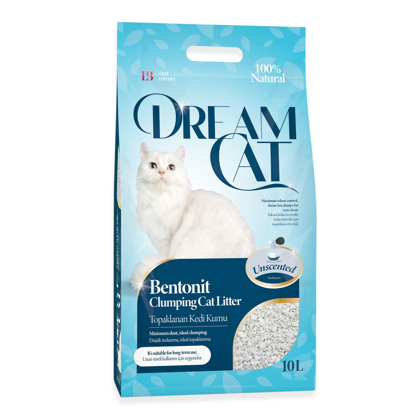 DreamCat Katzenstreu Klumpstreu ohne Duft neutral staubarm 3 x 8,5kg (30Liter)