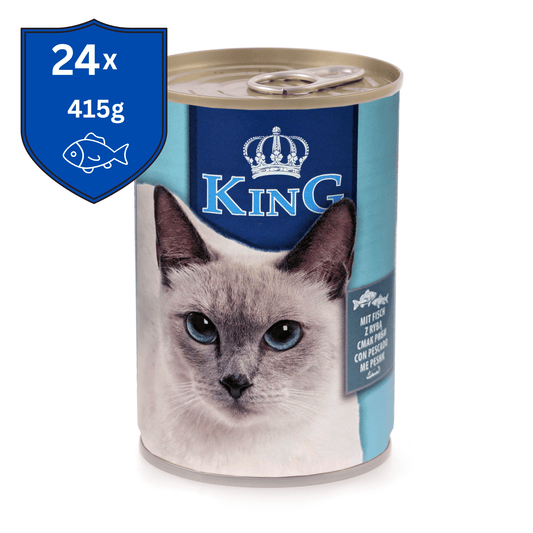 24 x 415g King Pet Food Fisch Katzen Nassfutter