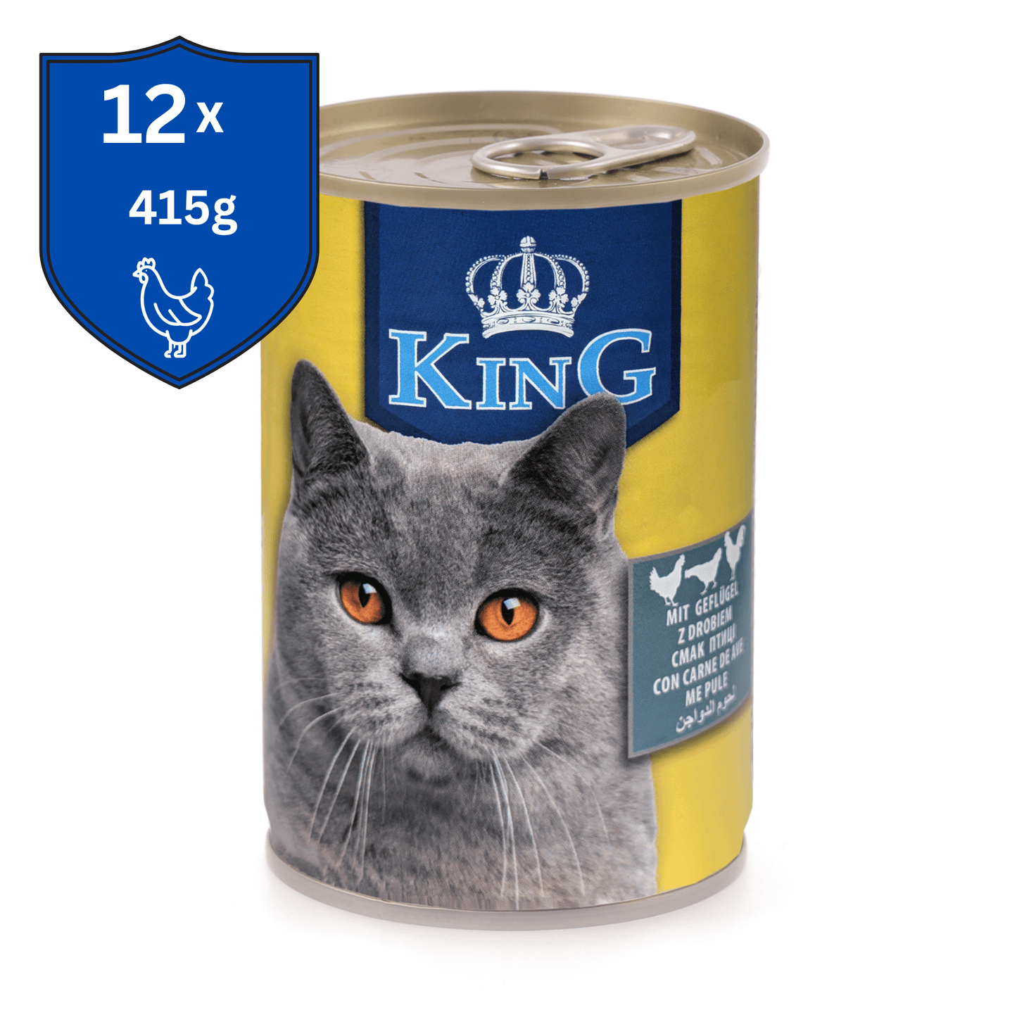 12 x 415g King Pet Food Geflügel Katzen Nassfutter