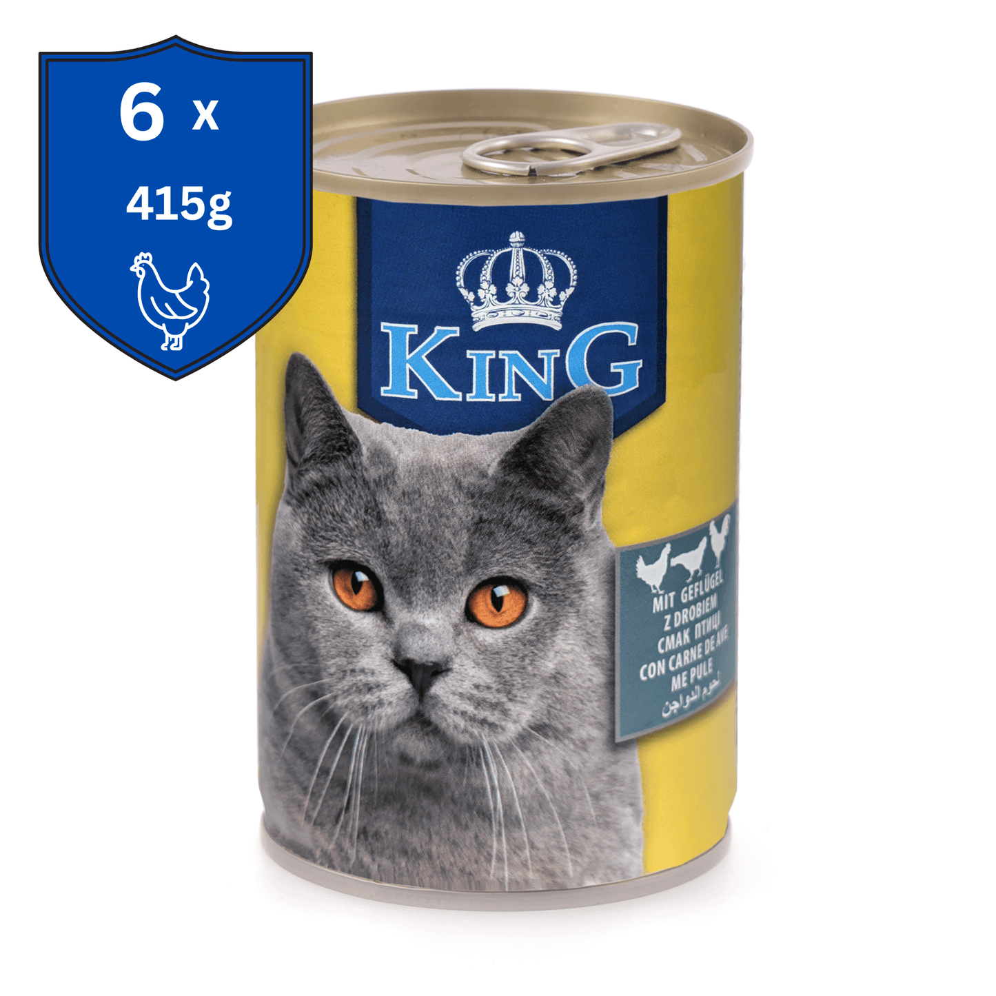 6 x 415g King Pet Food Geflügel Katzen Nassfutter