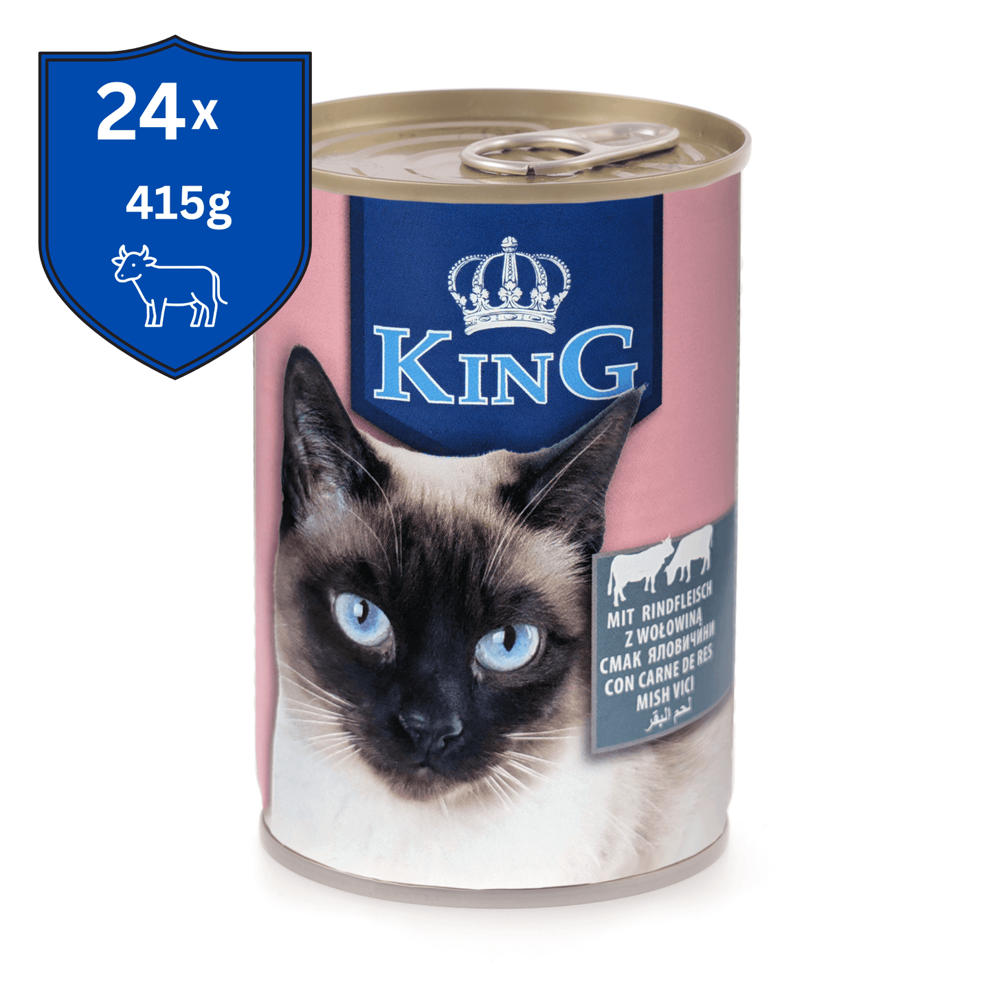 24 x 415g King Pet Food Rind Katzen Nassfutter