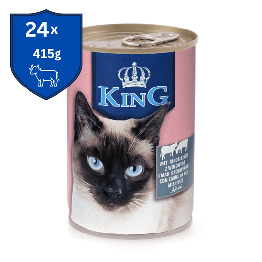24 x 415g King Pet Food Rind Katzen Nassfutter