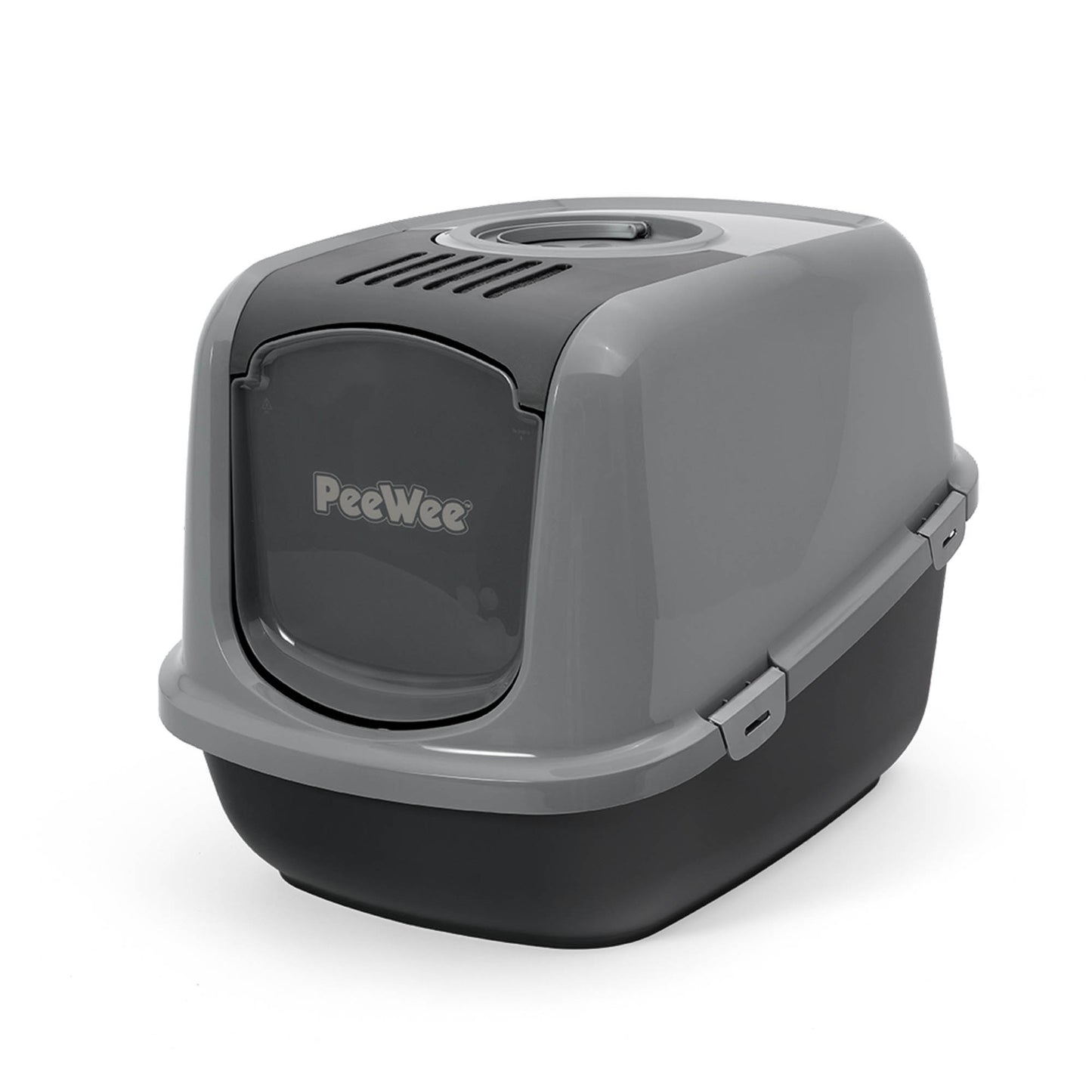 PeeWee EcoDome XXL Katzenklo Grau – Starterpaket mit Haube & 3 kg Holzpellets