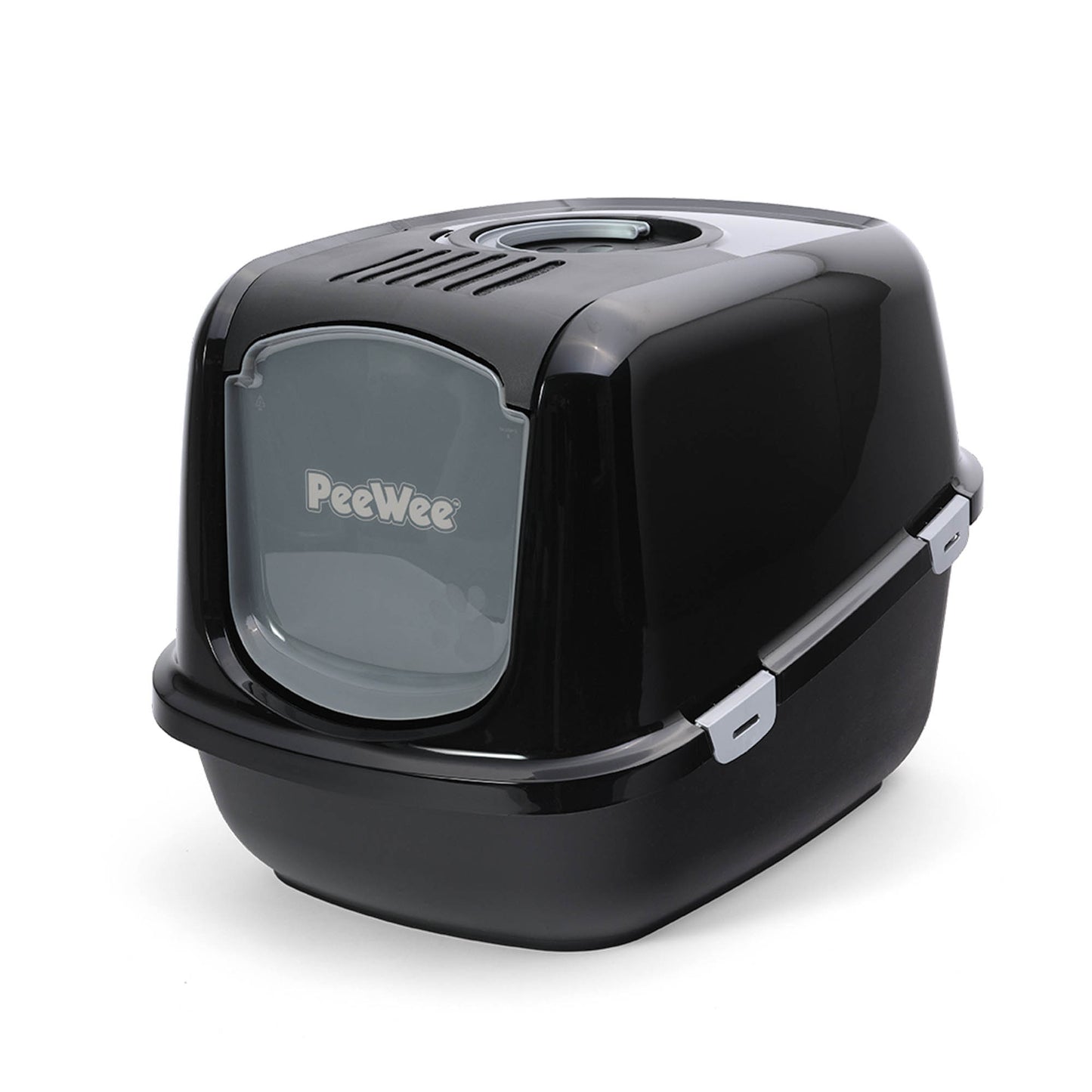 PeeWee EcoDome XXL Katzenklo Schwarz – Starterpaket mit Haube & 3 kg Holzpellets