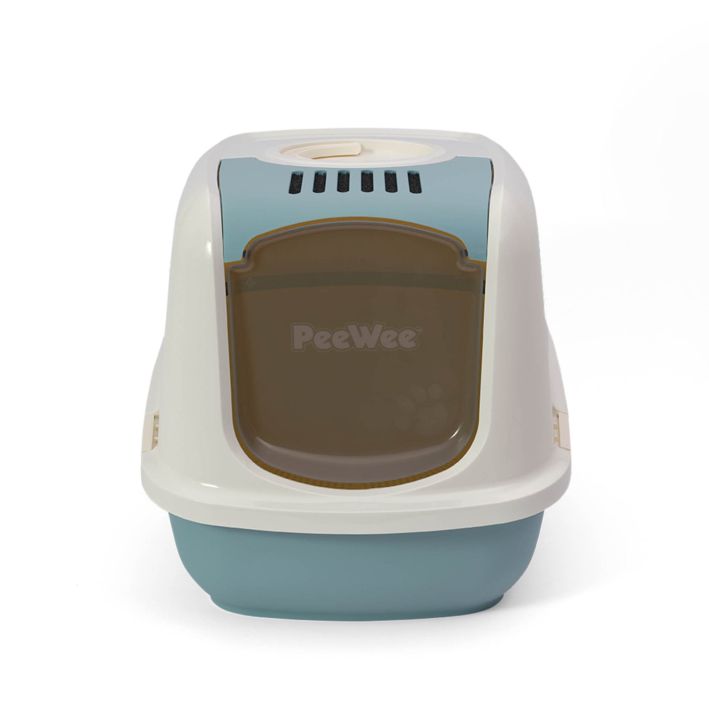 PeeWee EcoDome XXL Katzenklo Taubenblau – Starterpaket mit Haube & 3 kg Holzpellets