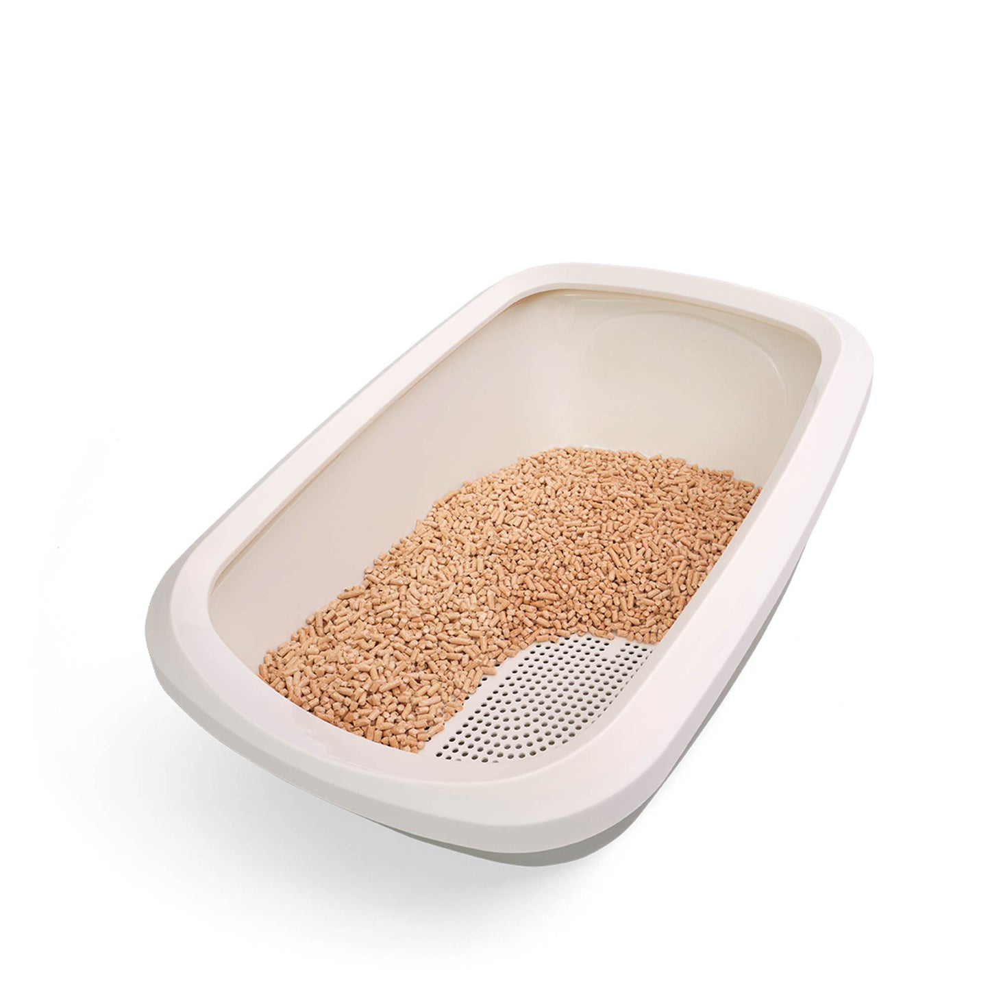 PeeWee EcoGranda XXL Offenes Katzenklo Salbeigrün – Starterpaket inkl. 3 kg Holzpellets
