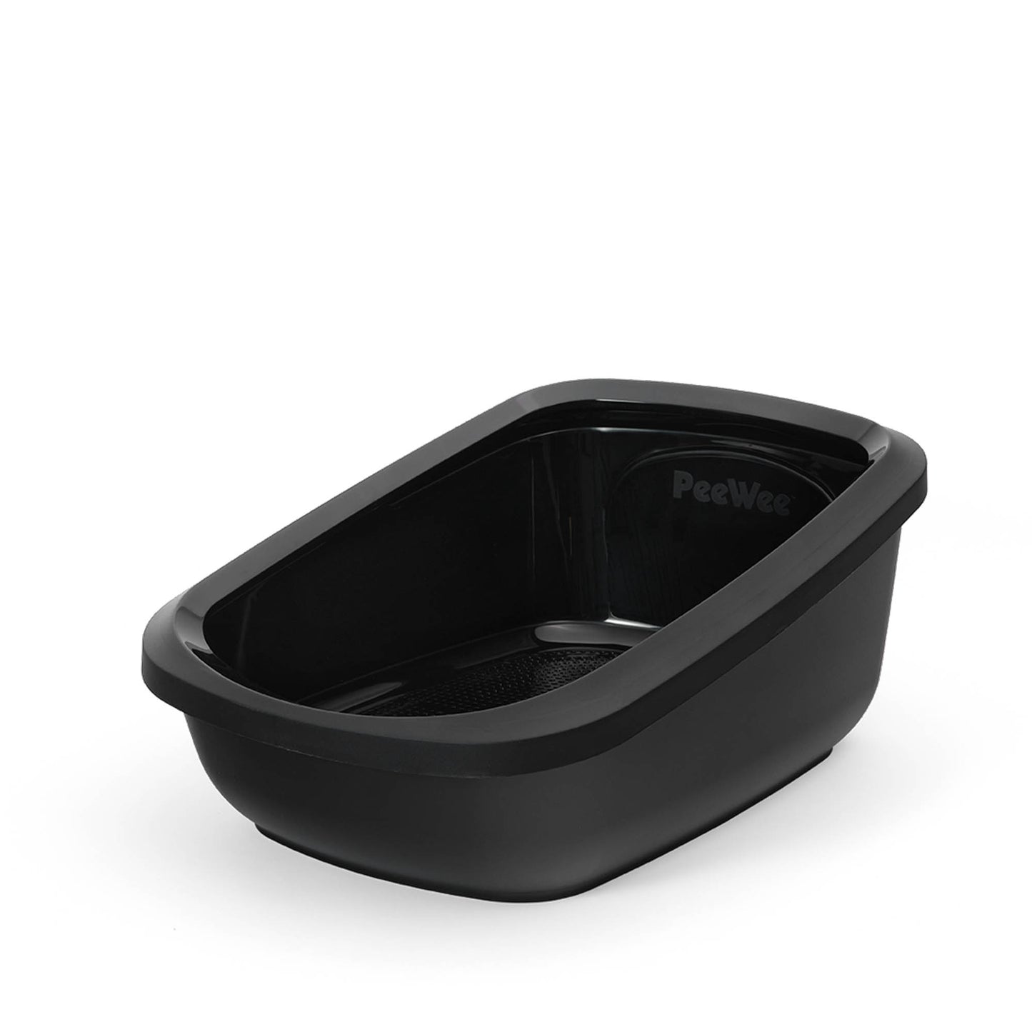 PeeWee EcoGranda XXL Offenes Katzenklo Schwarz – Starterpaket inkl. 3 kg Holzpellets