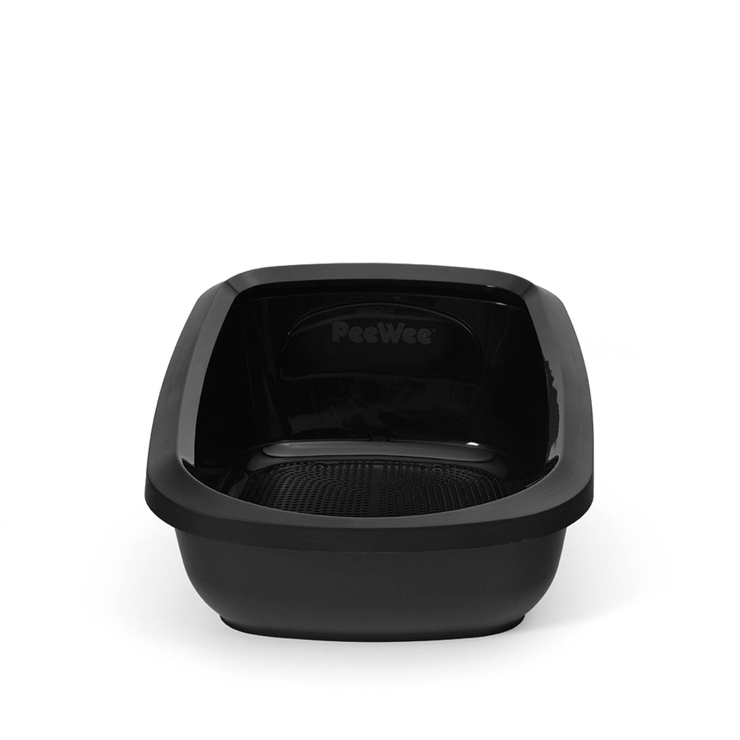 PeeWee EcoGranda XXL Offenes Katzenklo Schwarz – Starterpaket inkl. 3 kg Holzpellets