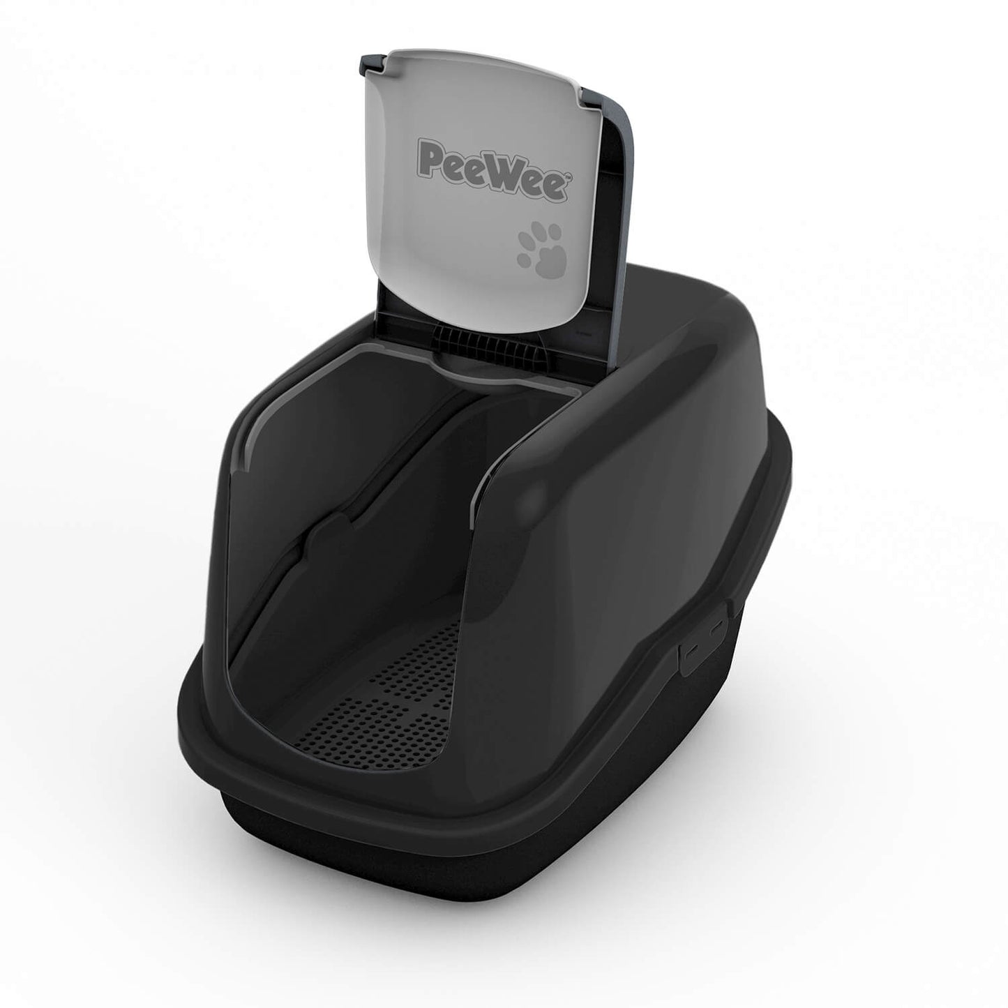 PeeWee Katzenklo EcoHus schwarz / black geschlossene Katzentoilette System doppelter Boden Trennsystem