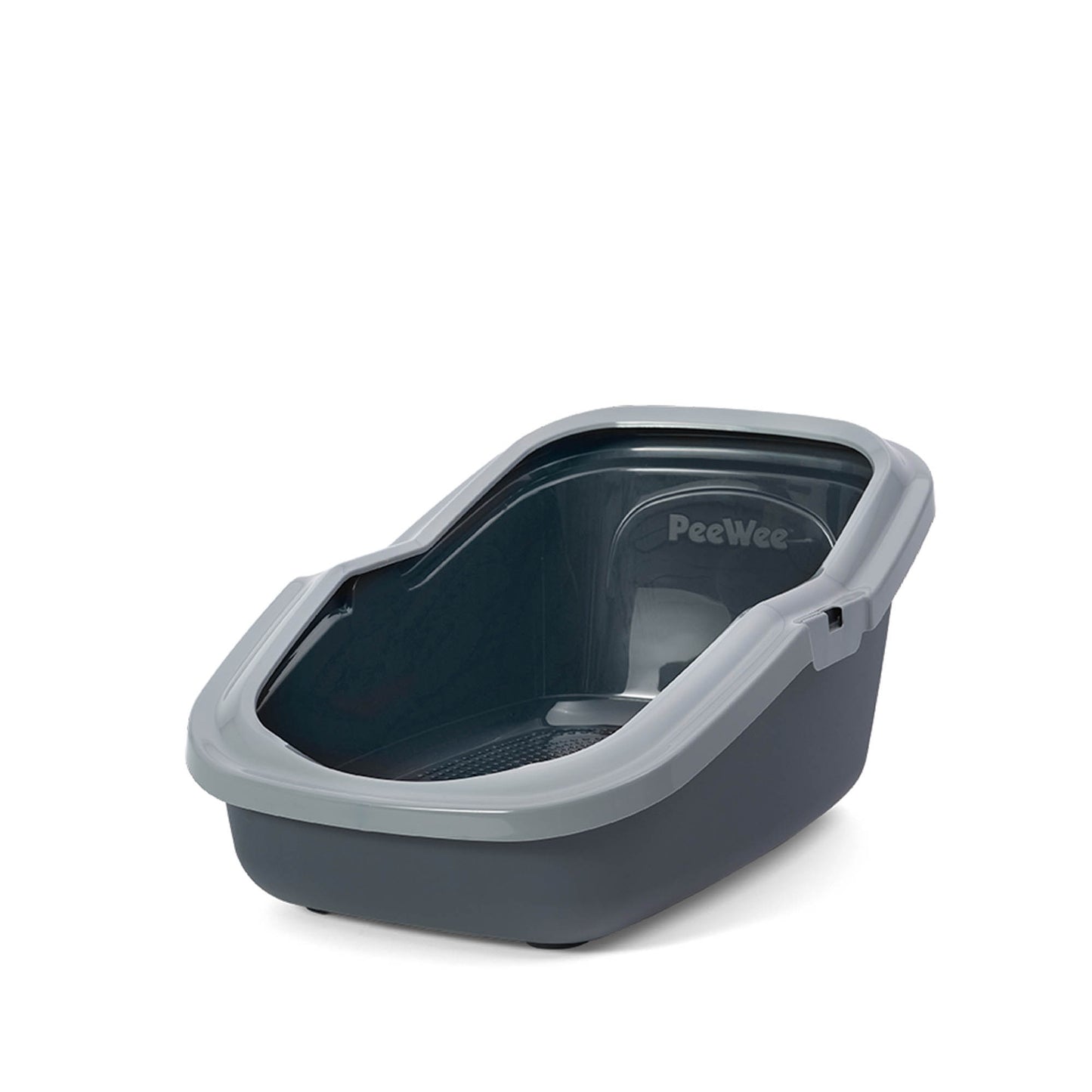 PeeWee EcoMinor Offenes Katzenklo Grau – Starterpaket inkl. 3 kg Holzpellets
