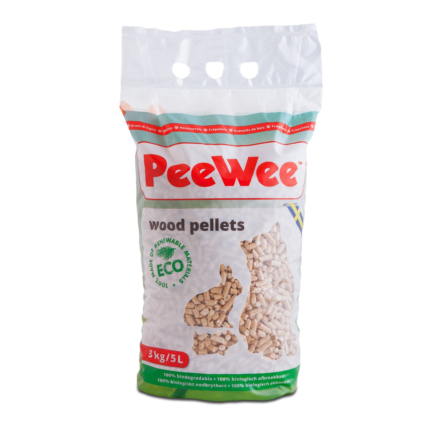 PeeWee Katzenklo EcoHus mit Haube geschlossen inkl. 3kg Streu Holzpellets + Schaufel