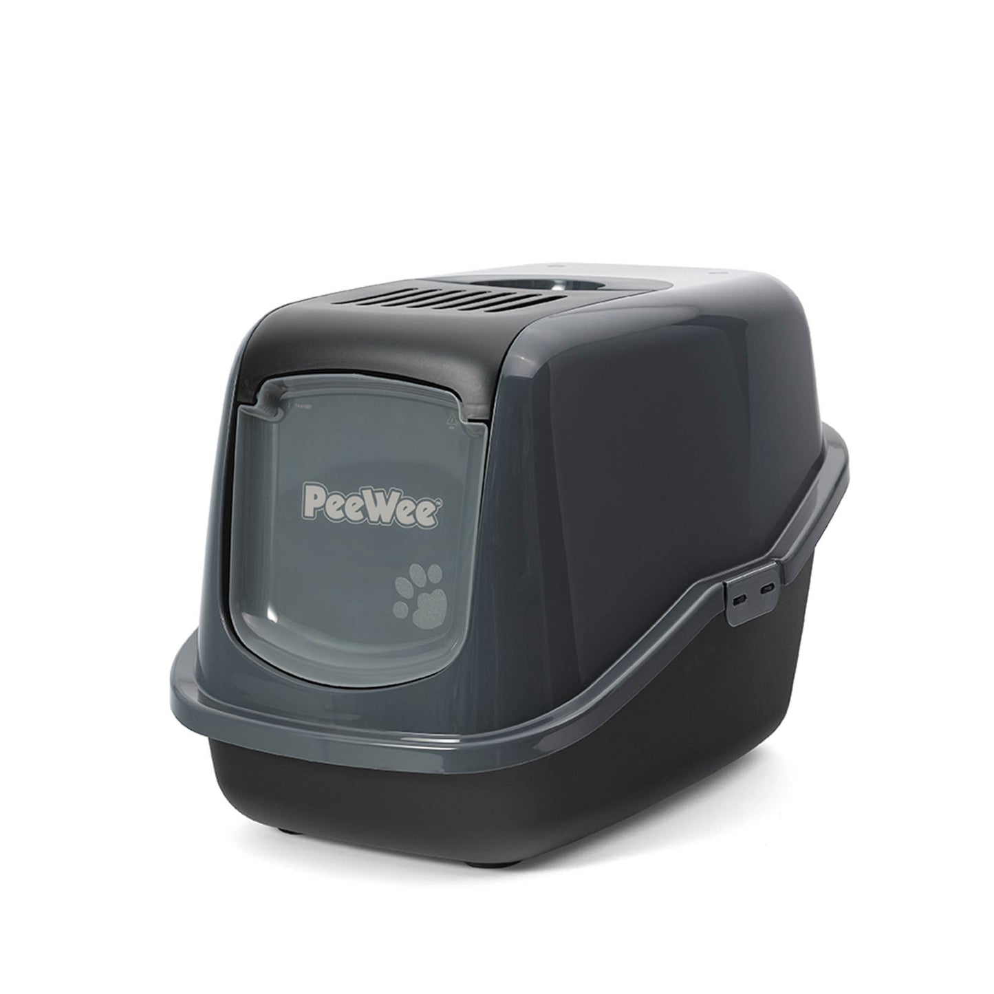 PeeWee EcoHus Katzenklo Anthrazit-Schwarz – Starterpaket mit Haube & 3 kg Holzpellets