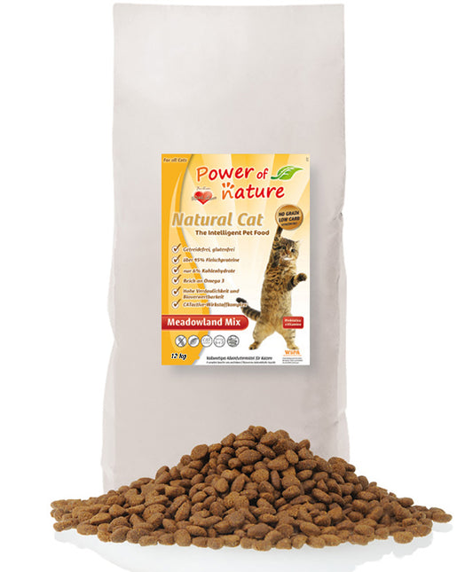 12 kg Power of Nature Natural Cat Meadowland Katzenfutter Trockenfutter Huhn getreidefrei glutenfrei