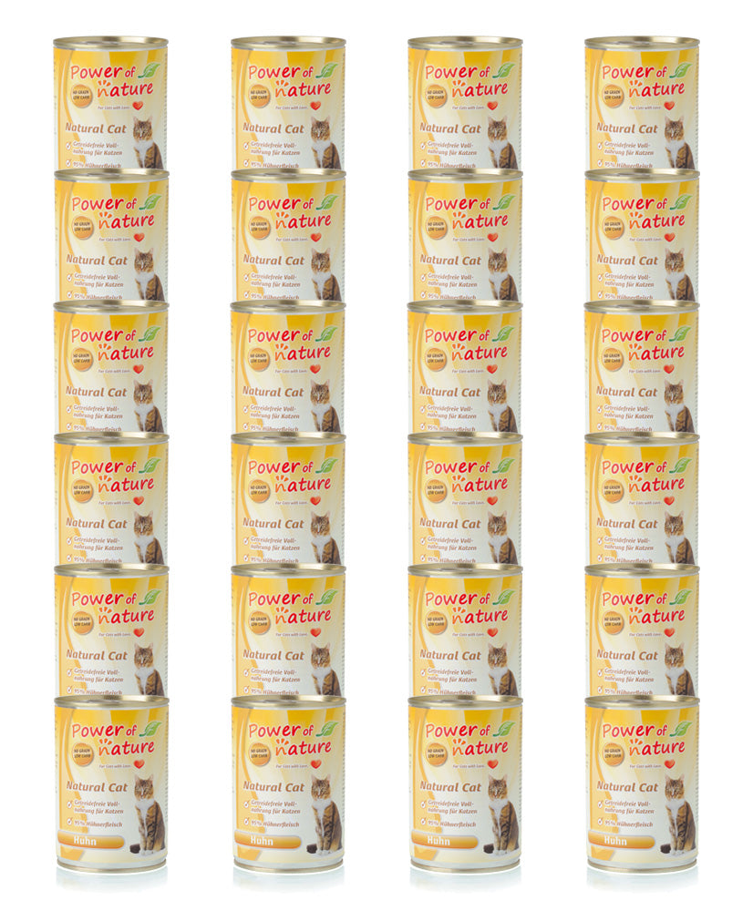 24 x 400g Power of Nature Natural Cat Huhn Katzenfutter Nassfutter Dosen