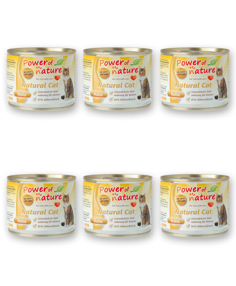 6 x 200g Power of Nature Natural Cat Huhn Katzenfutter Nassfutter