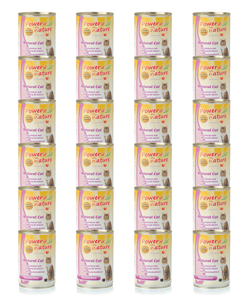 24 x 400g Power of Nature Natural Cat Kaninchen Katzenfutter Nassfutter Dosen