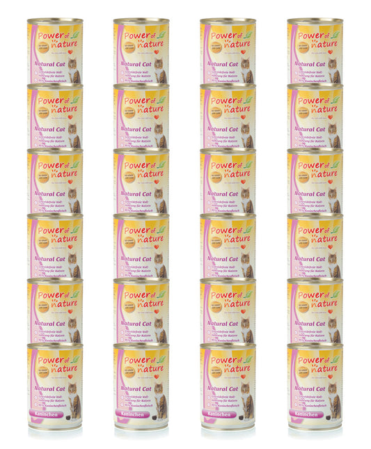 24 x 400g Power of Nature Natural Cat Kaninchen Katzenfutter Nassfutter Dosen