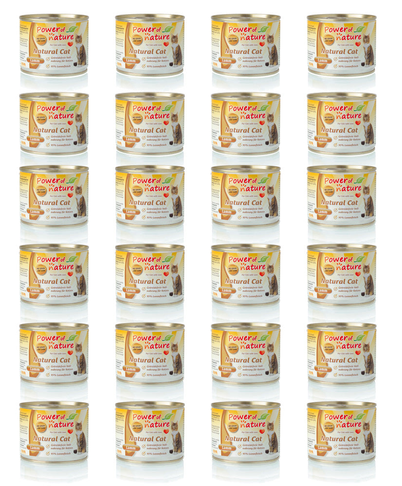 24 x 200g Power of Nature Natural Cat Lamm Katzenfutter Nassfutter Dosen