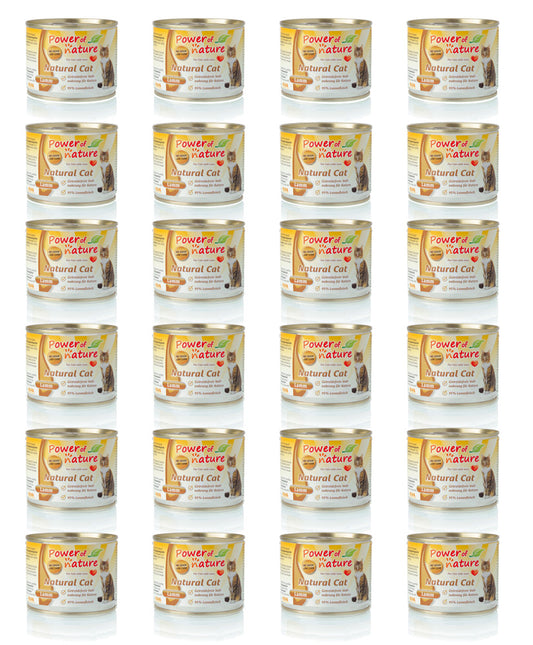 24 x 200g Power of Nature Natural Cat Lamm Katzenfutter Nassfutter Dosen