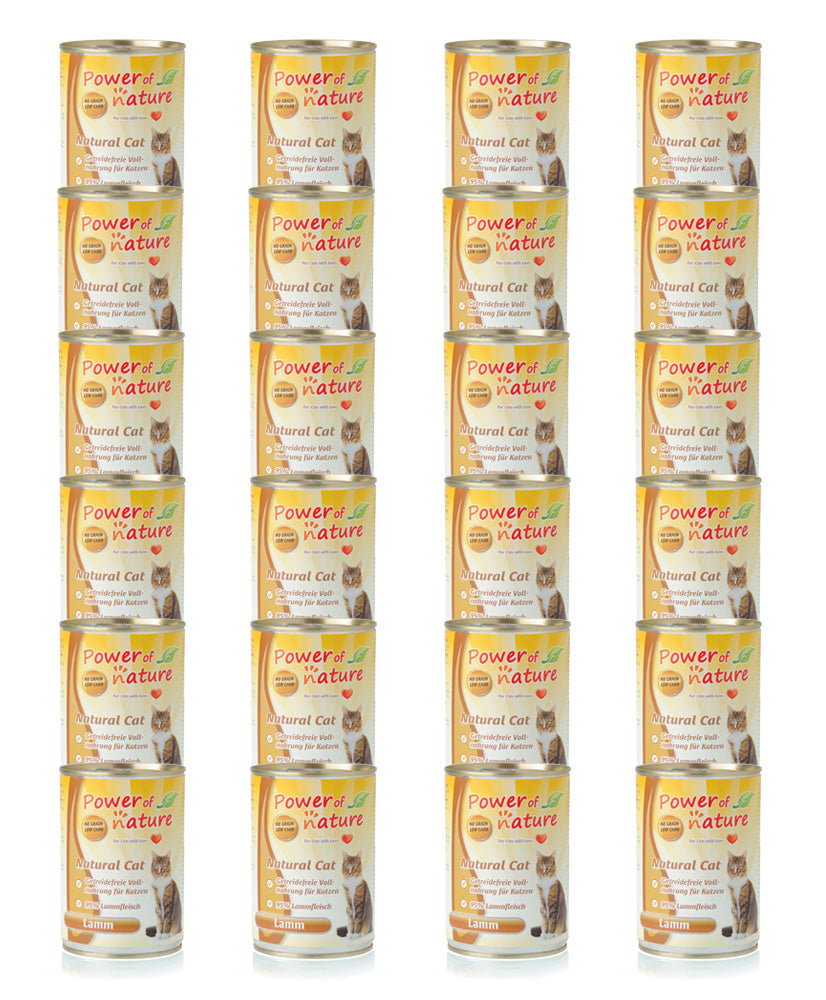 24 x 400g Power of Nature Natural Cat Lamm Katzen Nassfutter